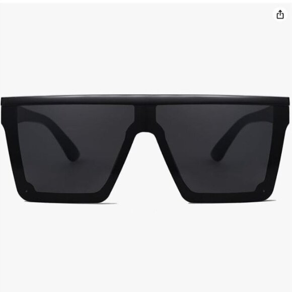 Thick Frame Flat Top Mirrored Shades Goggle Siamese Lens SJ2117